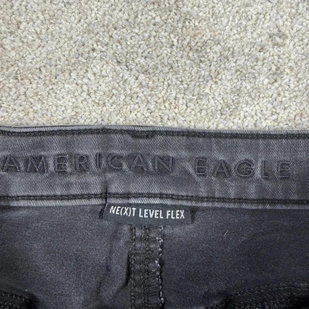 American Eagle Slim Straight Jeans Mens 30x32 (FITS 29x31) Gray Flex Denim